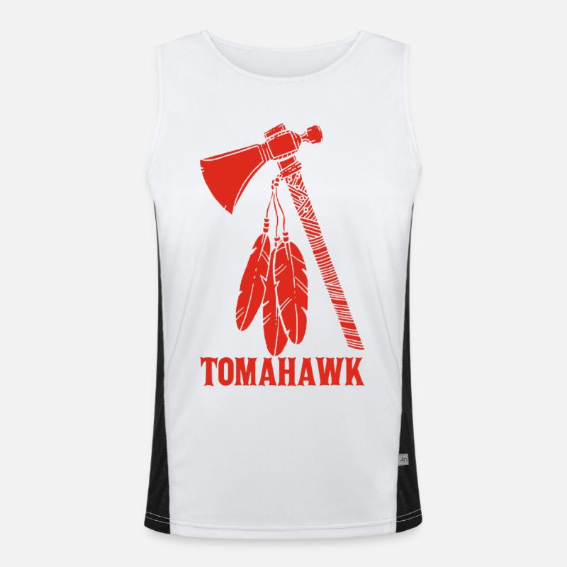 roter Tomahawk Funktionelles Kontrast-Tank Top für Männer 