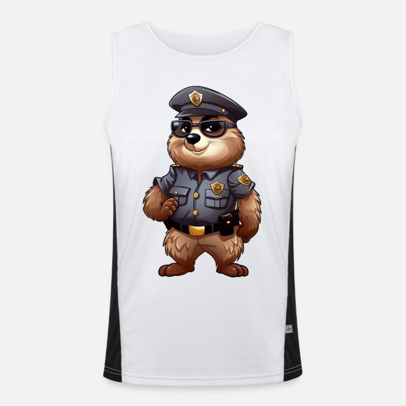 Murmeltier Polizei Funktionelles Kontrast-Tank Top für Männer 