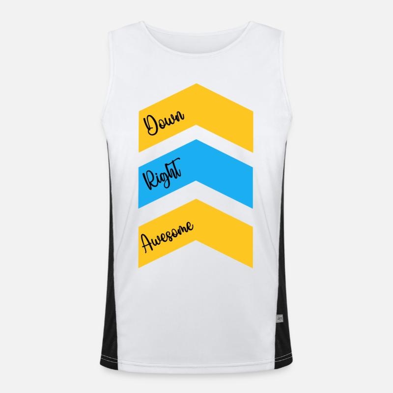 Welt-down-syndrom-tag,Down Right Awesome Funktionelles Kontrast-Tank Top für Männer 