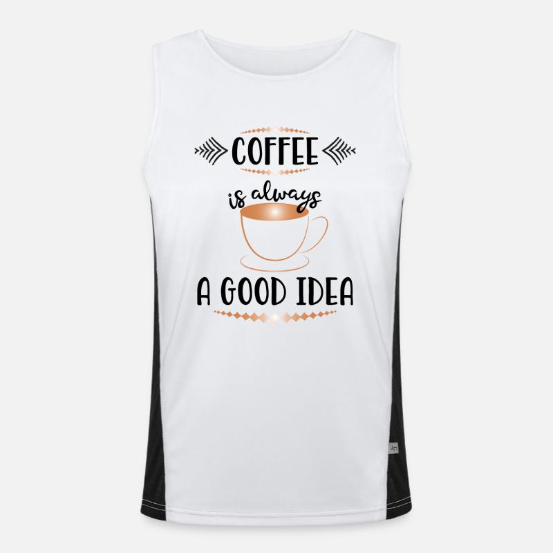 Kaffee Funktionelles Kontrast-Tank Top für Männer 