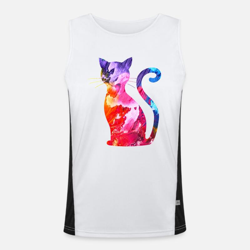 Katze Funktionelles Kontrast-Tank Top für Männer 