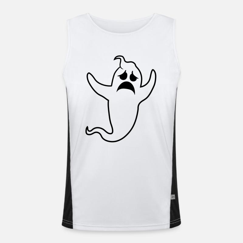 sad unhappy weeping howl ghost ghost Men's Functional Contrast Tank Top 
