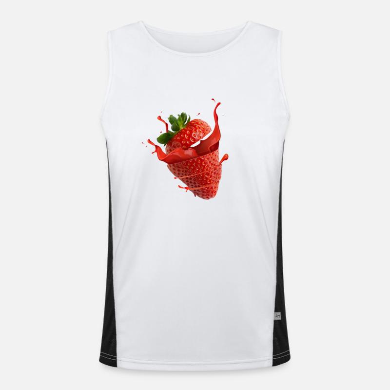 Fraise avec éclaboussure Débardeur respirant contrasté Homme 