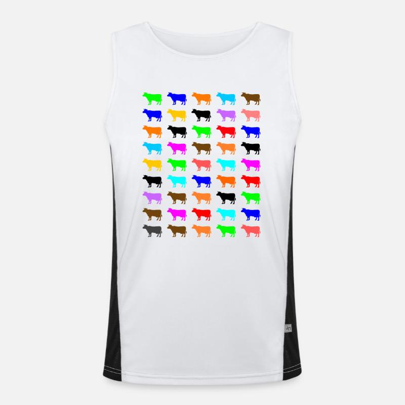Multi Color Kuh Funktionelles Kontrast-Tank Top für Männer 