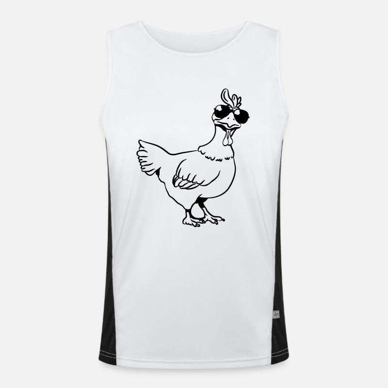 Chicken sunglasses cool - Men's Functional Contrast Tank Top  - white/black