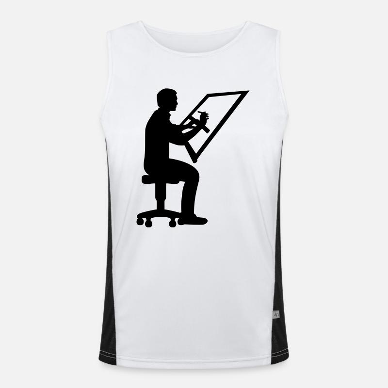 Draftsman - Men's Functional Contrast Tank Top  - white/black