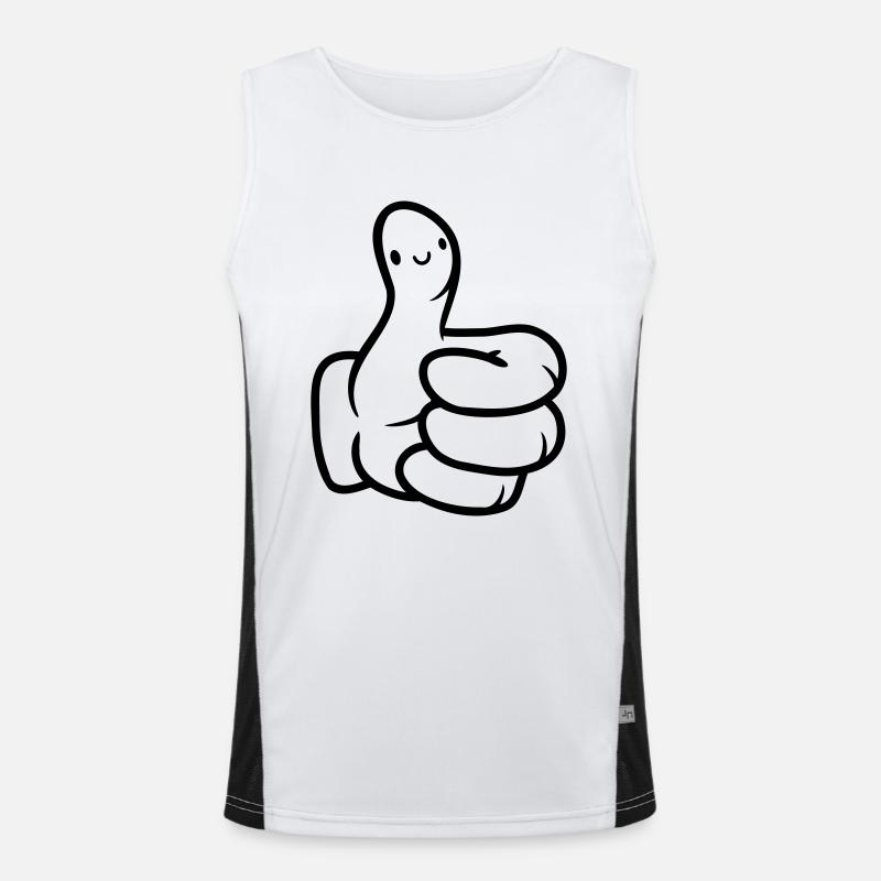 Cute Face Hand Thumb Men's Functional Contrast Tank Top 