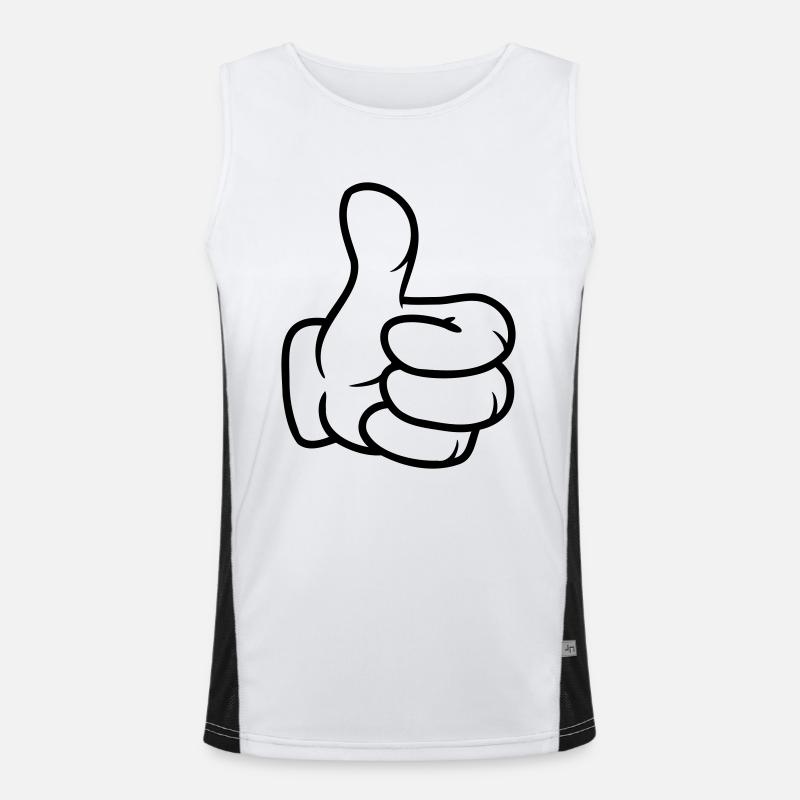 Thumbs up Comic Hand Men's Functional Contrast Tank Top 