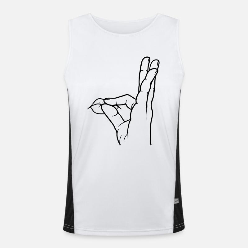 Geste de la main louange baiser bouche Débardeur respirant contrasté Homme 