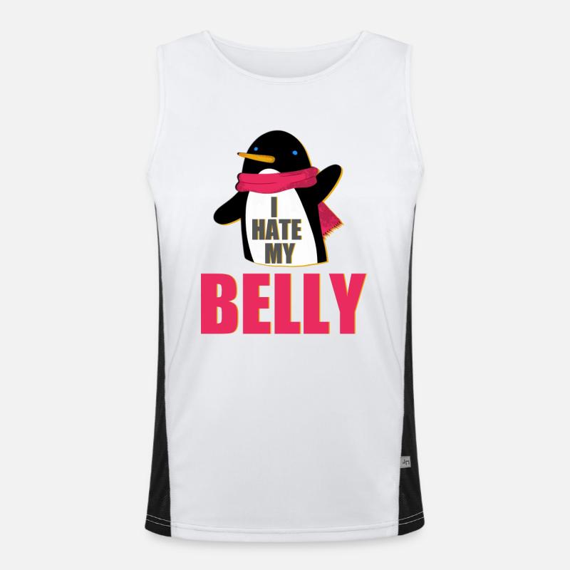 Fat - Overweight Men's Functional Contrast Tank Top 