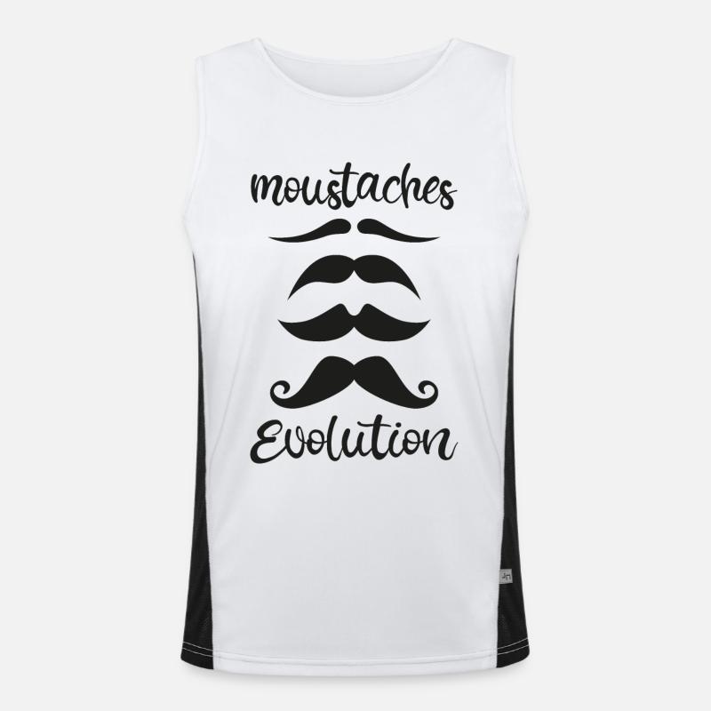 Schnurrbart Evolution Funktionelles Kontrast-Tank Top für Männer 