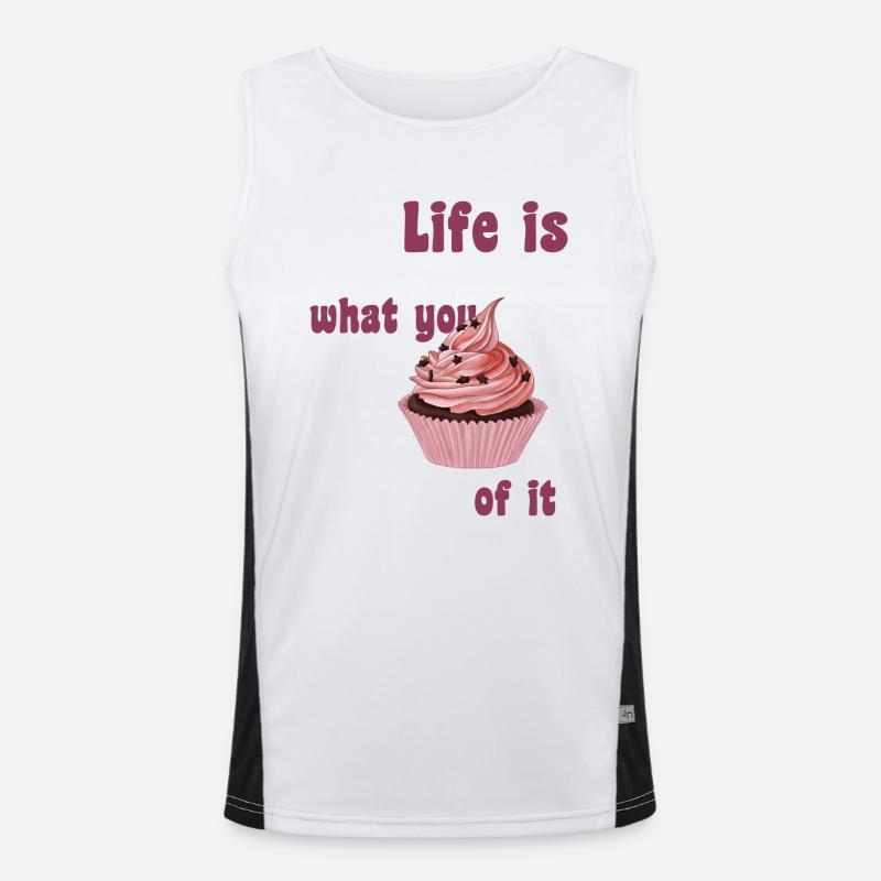 Das Leben ist, was du Cupcake davon machst Funktionelles Kontrast-Tank Top für Männer 