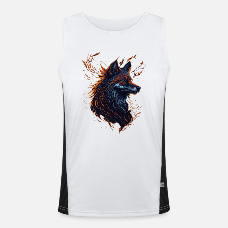 Wolf artwork Men's Functional Contrast Tank Top 