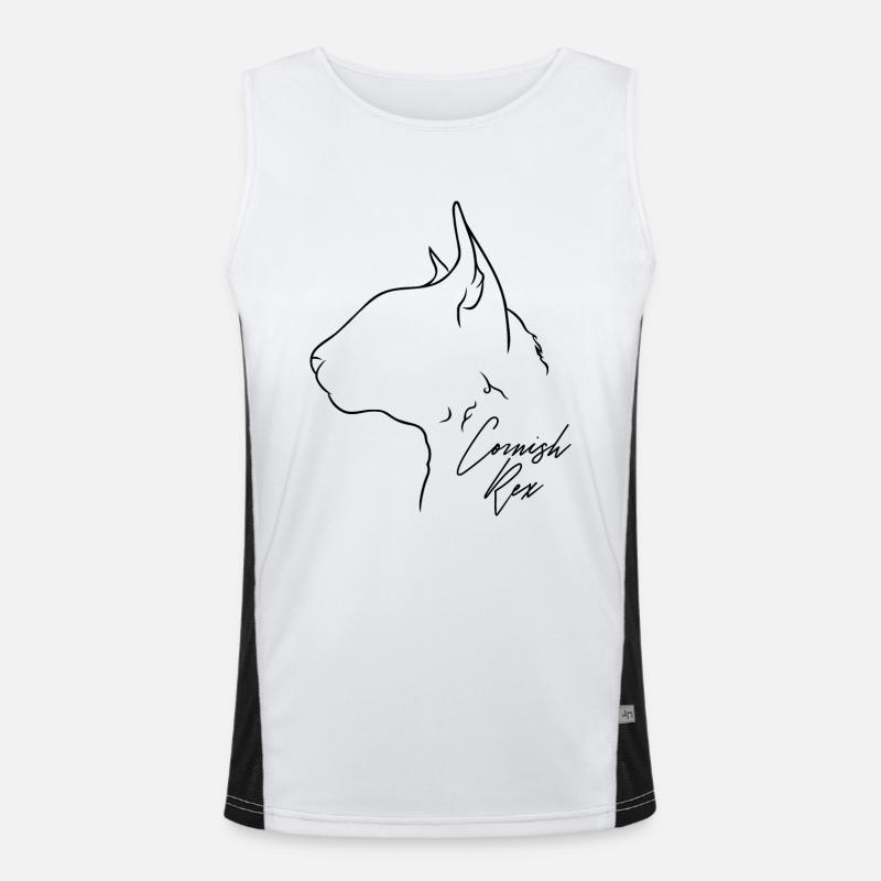 Cornish Rex Profil Katzen Katze Wilsigns Funktionelles Kontrast-Tank Top für Männer 