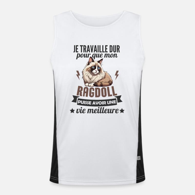 chat ragdoll Débardeur respirant contrasté Homme 