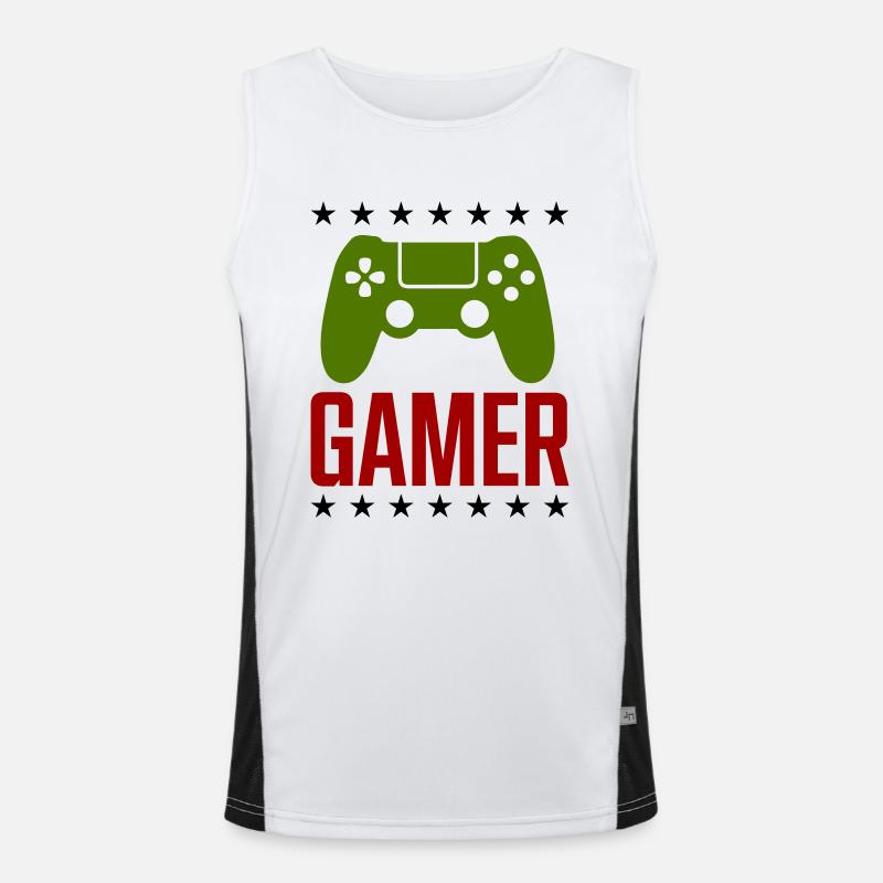 Gamer Game Controller Men's Functional Contrast Tank Top 