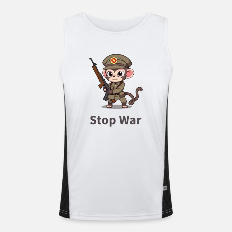 STOP WAR MONKEY Men's Functional Contrast Tank Top 