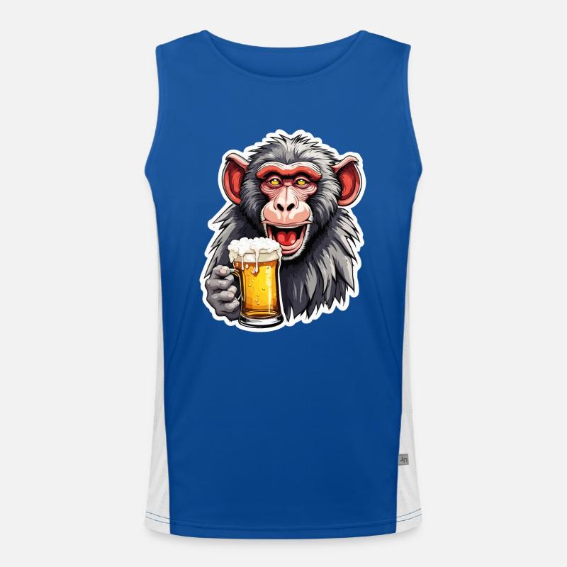 Monkey / Animal / Zoo / Babian / Wild / Comic Men's Functional Contrast Tank Top 