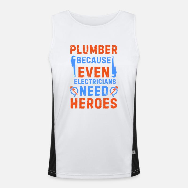 Plumber funny Men's Functional Contrast Tank Top 