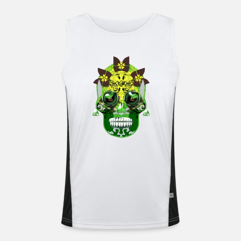 Schädel 6 Funktionelles Kontrast-Tank Top für Männer 