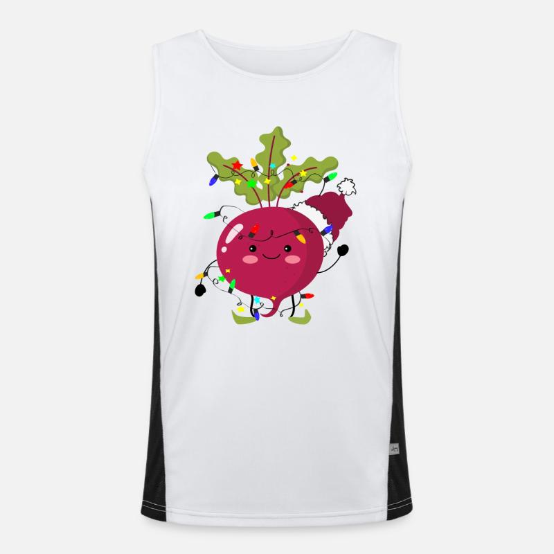 Beetroot in celebration! - Men's Functional Contrast Tank Top  - white/black