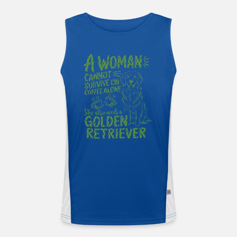 A Woman Cannot Survive On Coffee She Needs A dog Débardeur respirant contrasté Homme 