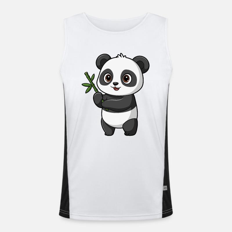 Kawaii Panda Bär Funktionelles Kontrast-Tank Top für Männer 
