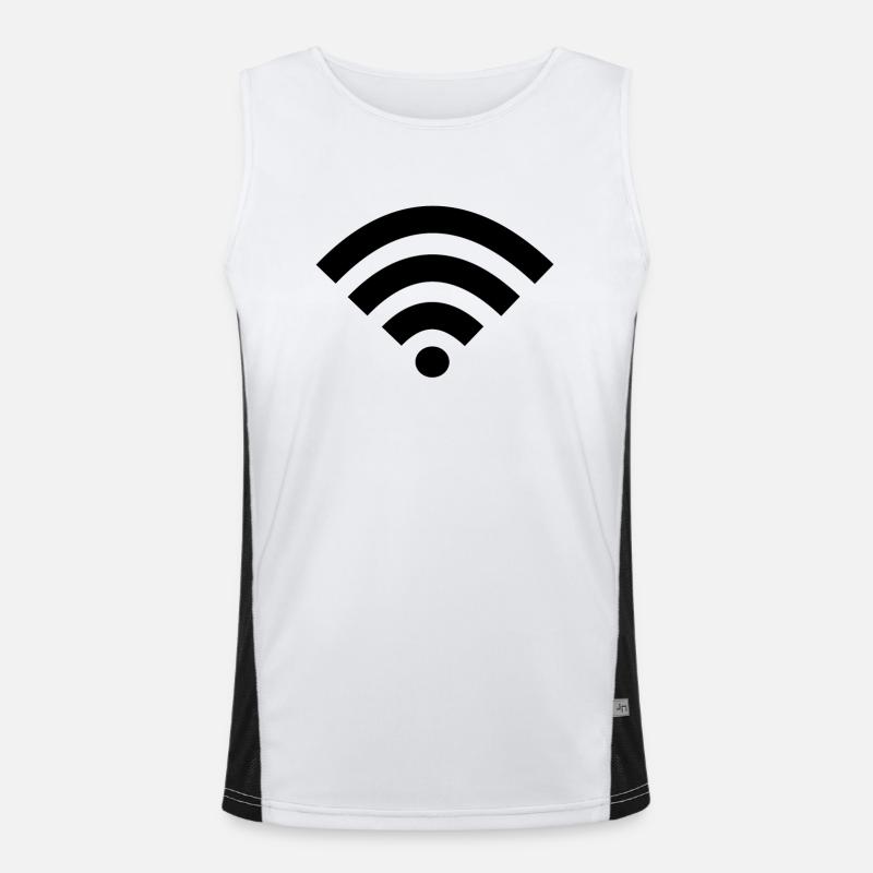 WLAN WIFi Internet Nerd Geek Design Geschenk Funktionelles Kontrast-Tank Top für Männer 