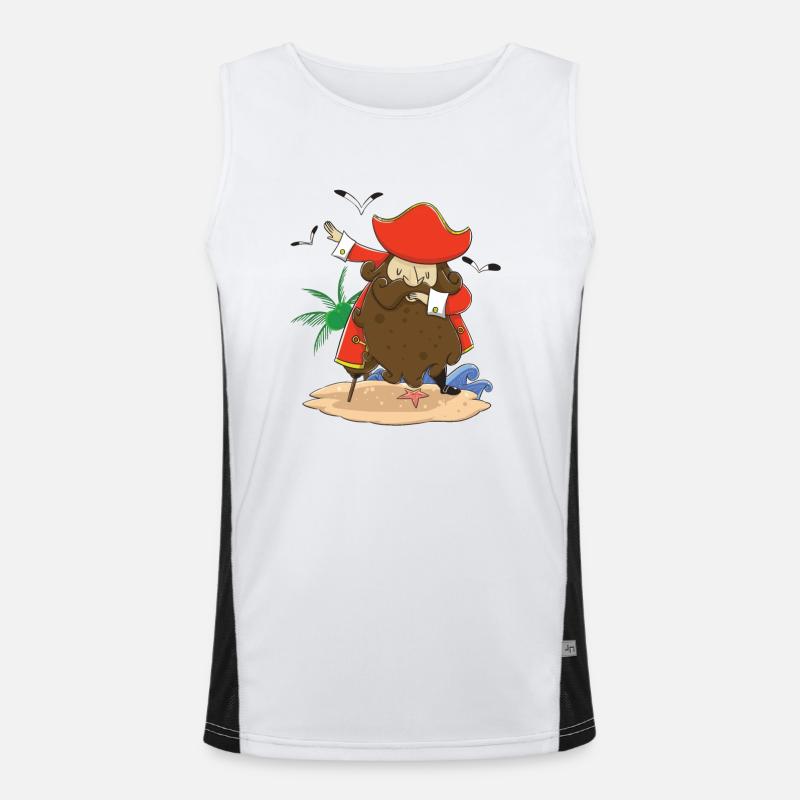 Dabbing dab pirate funny gift funny Men's Functional Contrast Tank Top 