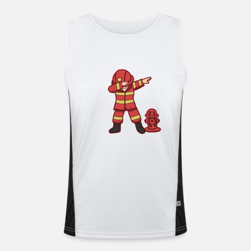 Firefighter Dab - Dabbing Firefighter Men's Functional Contrast Tank Top 