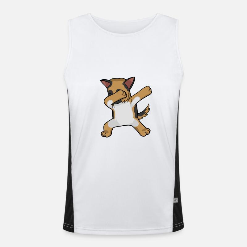 Schäferhund dabbing german sheperd Funktionelles Kontrast-Tank Top für Männer 
