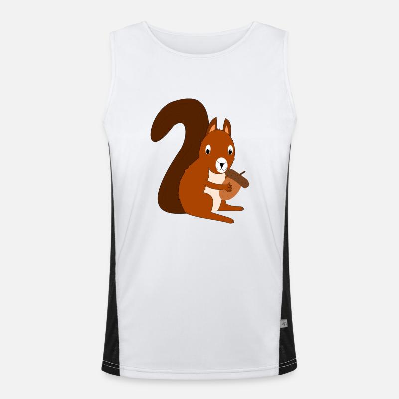 Cute funny cute squirrel cartoon drawing Men's Functional Contrast Tank Top 