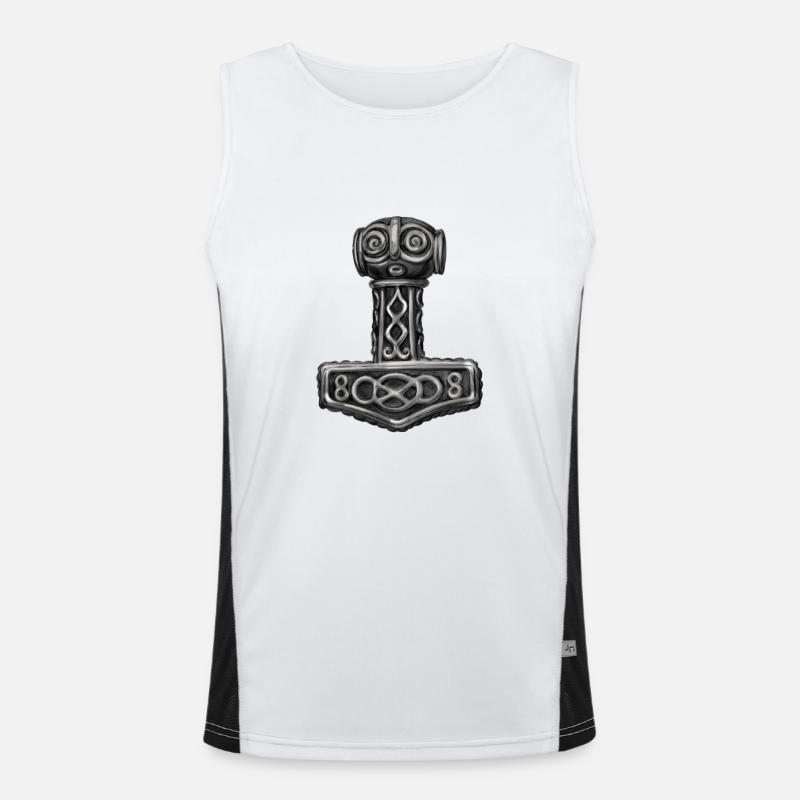 Thor Hammer Mjölnir Mjolnir Funktionelles Kontrast-Tank Top für Männer 
