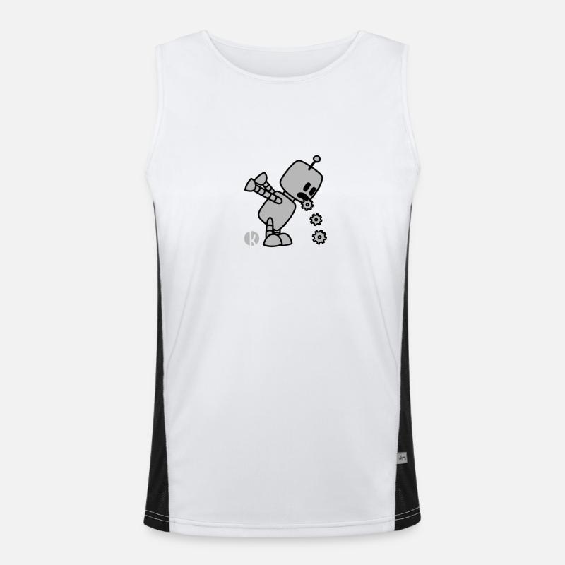 Robo Kotz - Funny robot design gift Men's Functional Contrast Tank Top 