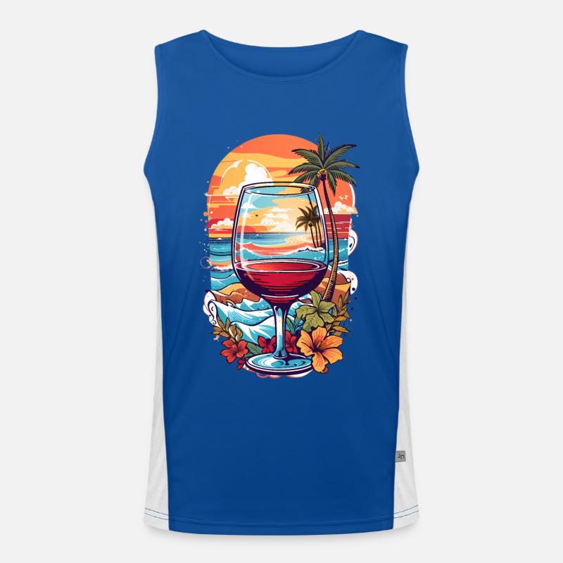 Strand Weinglas Funktionelles Kontrast-Tank Top für Männer 