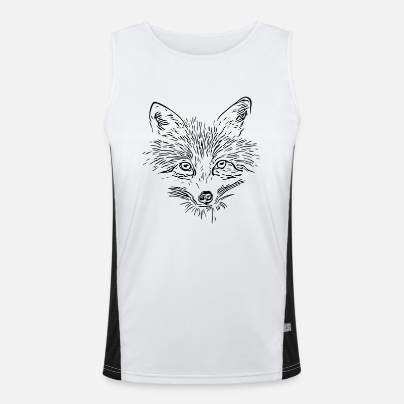 Fox Face - Fox Face - Men's Functional Contrast Tank Top  - white/black