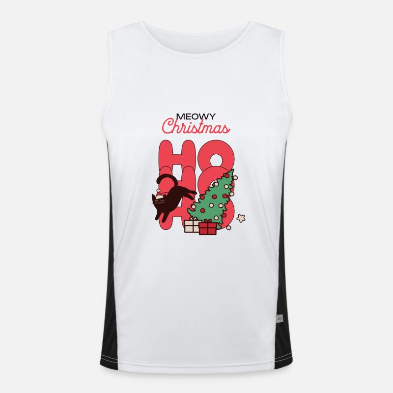 Miaou de Noël hohoho chat Débardeur respirant contrasté Homme 