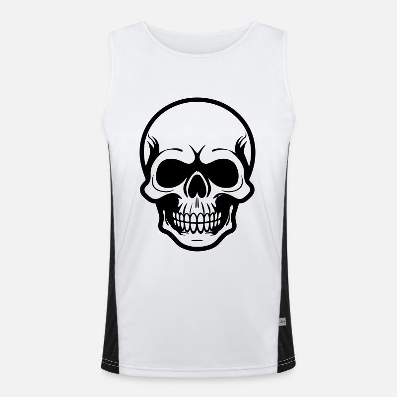 Skeleton Symbol Skull - Men's Functional Contrast Tank Top  - white/black