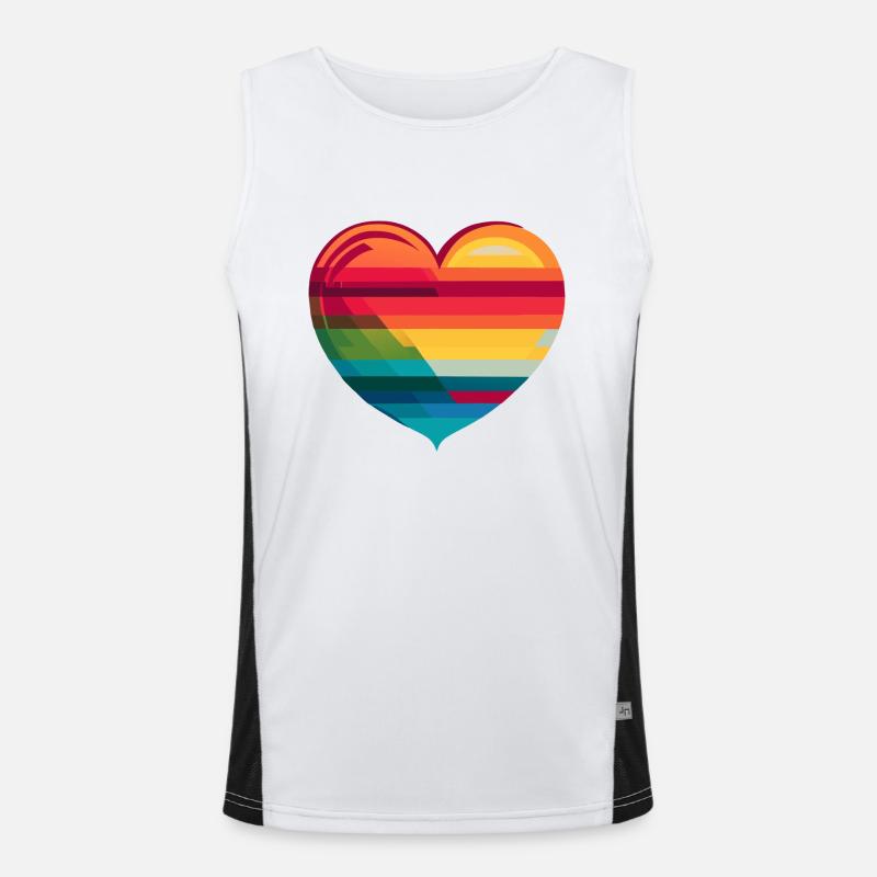 Pride Heart Funktionelles Kontrast-Tank Top für Männer 