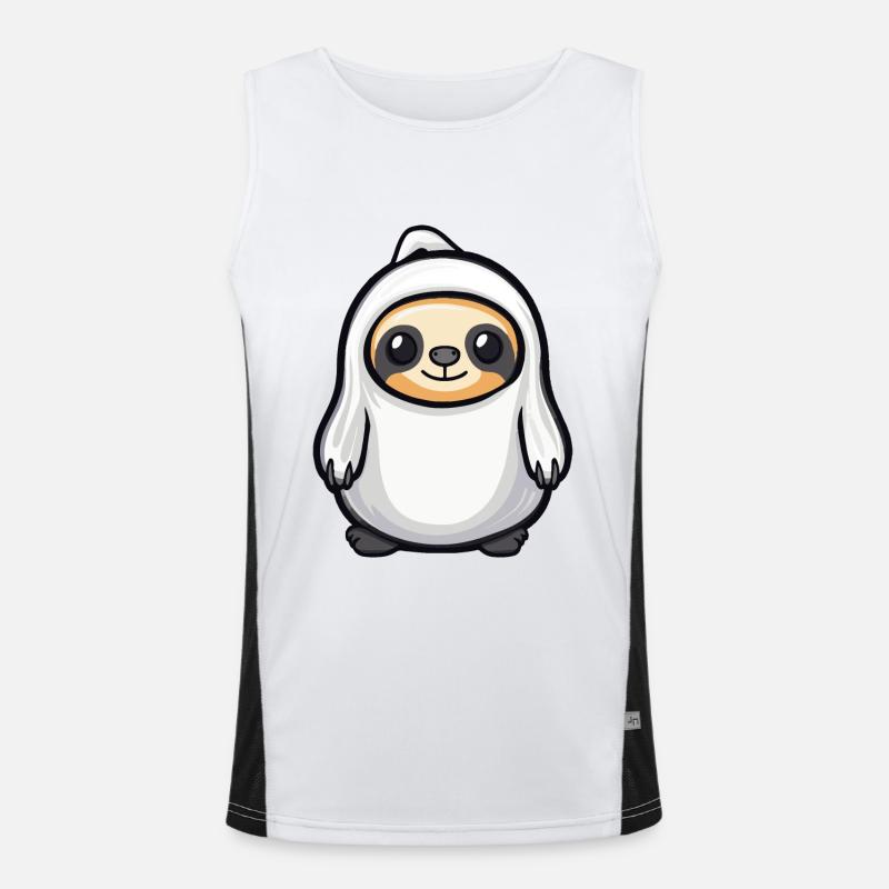 Faultier Halloween Comic Geist Funktionelles Kontrast-Tank Top für Männer 