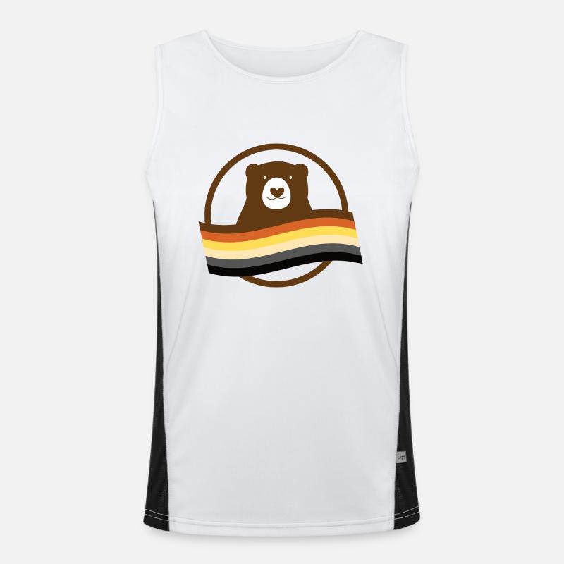 Bär mit Flagge Funktionelles Kontrast-Tank Top für Männer 