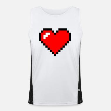 piksel serca Funkcjonalna męska koszulka bez rękawów z kontrastowymi wstawkami 