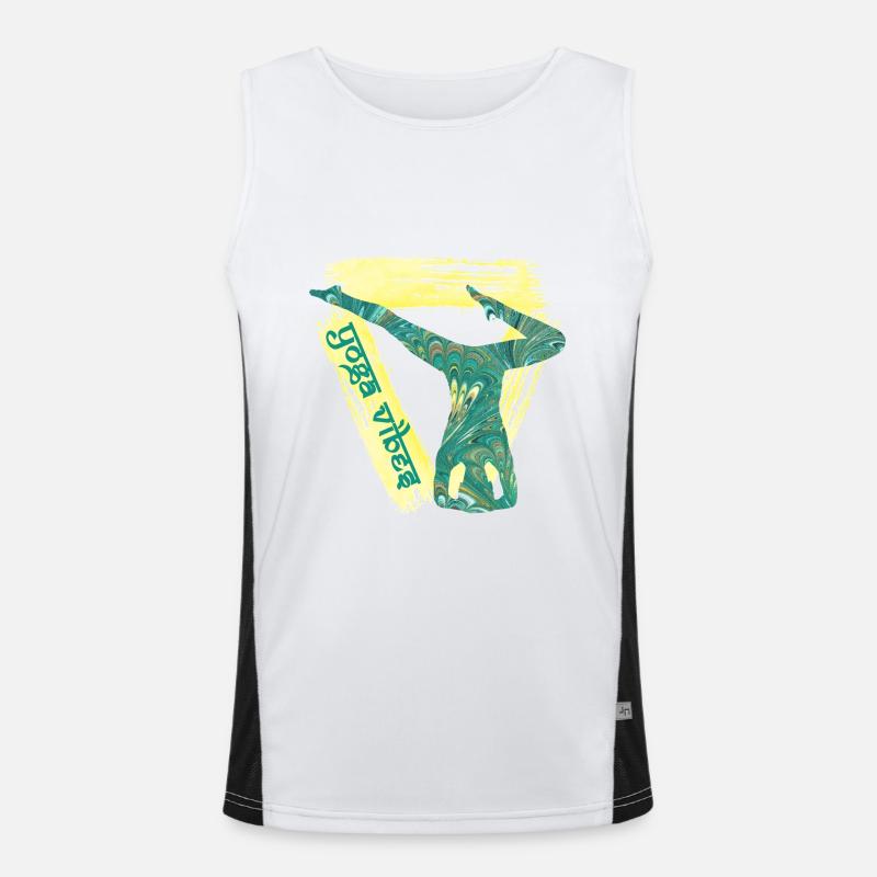 Yoga 28 e 71 - Men's Functional Contrast Tank Top  - white/black