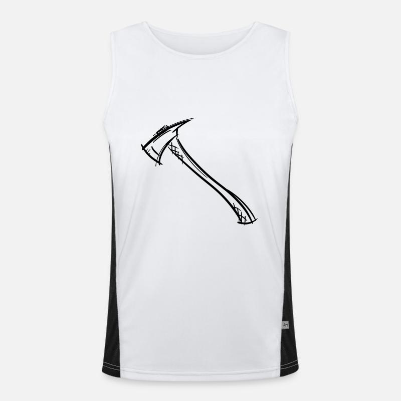 Dessin de hache / hache de pompier. Pompier. Débardeur respirant contrasté Homme 