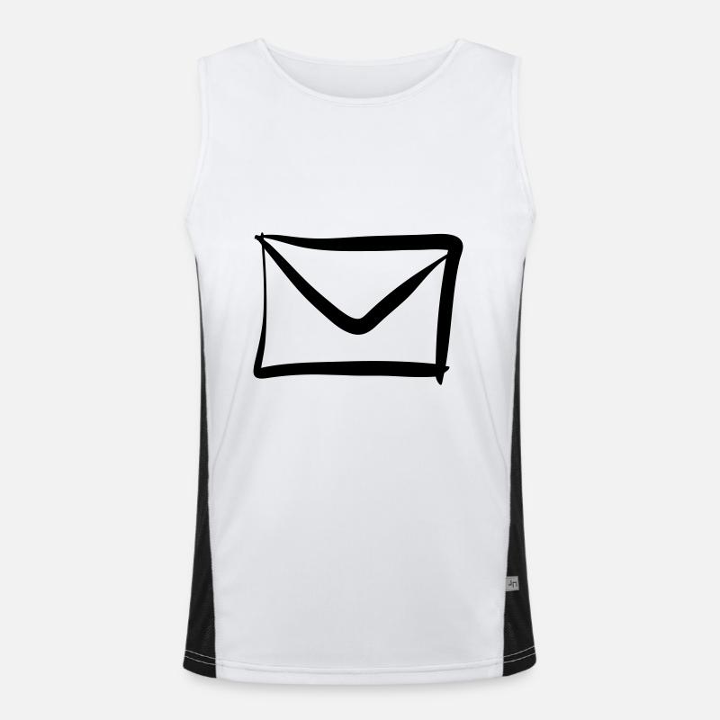 Letter / Envelope icon. Post / E-Mail. - Men's Functional Contrast Tank Top  - white/black