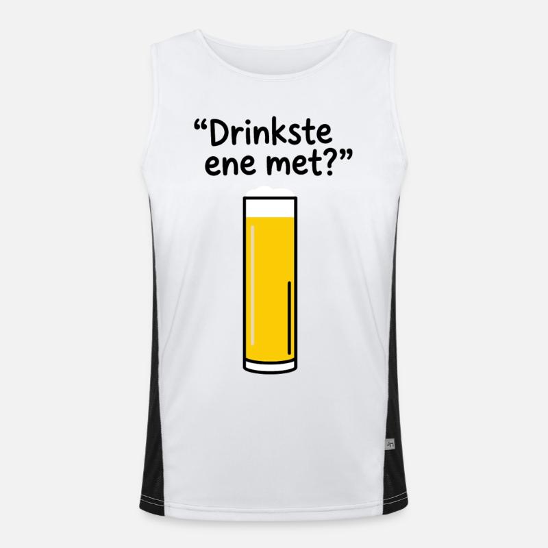 Drinkste ene met? - Kölsch Karneval Statement Funktionelles Kontrast-Tank Top für Männer 