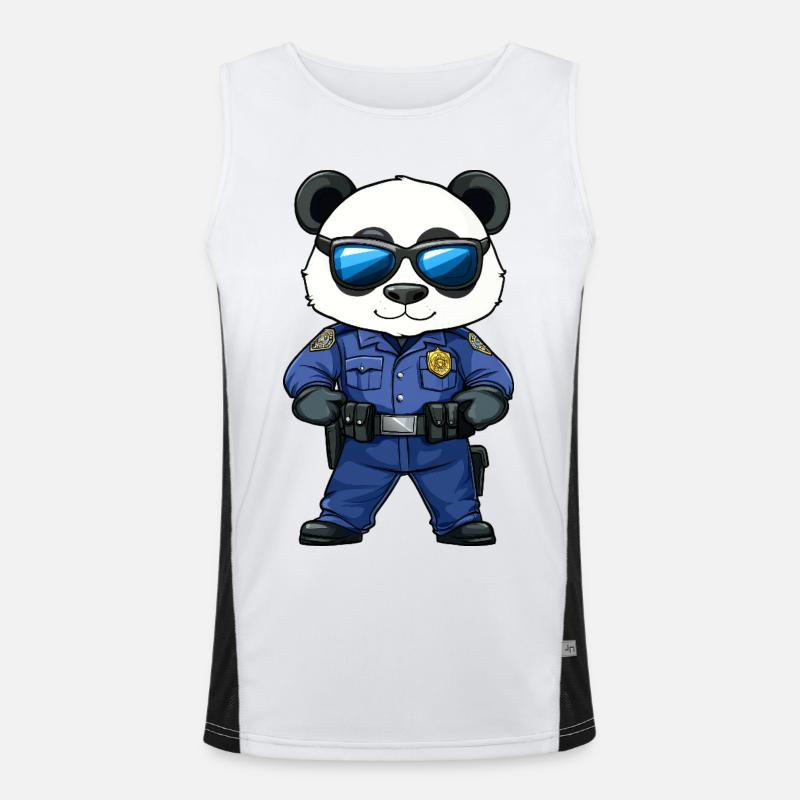Polizei Panda Funktionelles Kontrast-Tank Top für Männer 