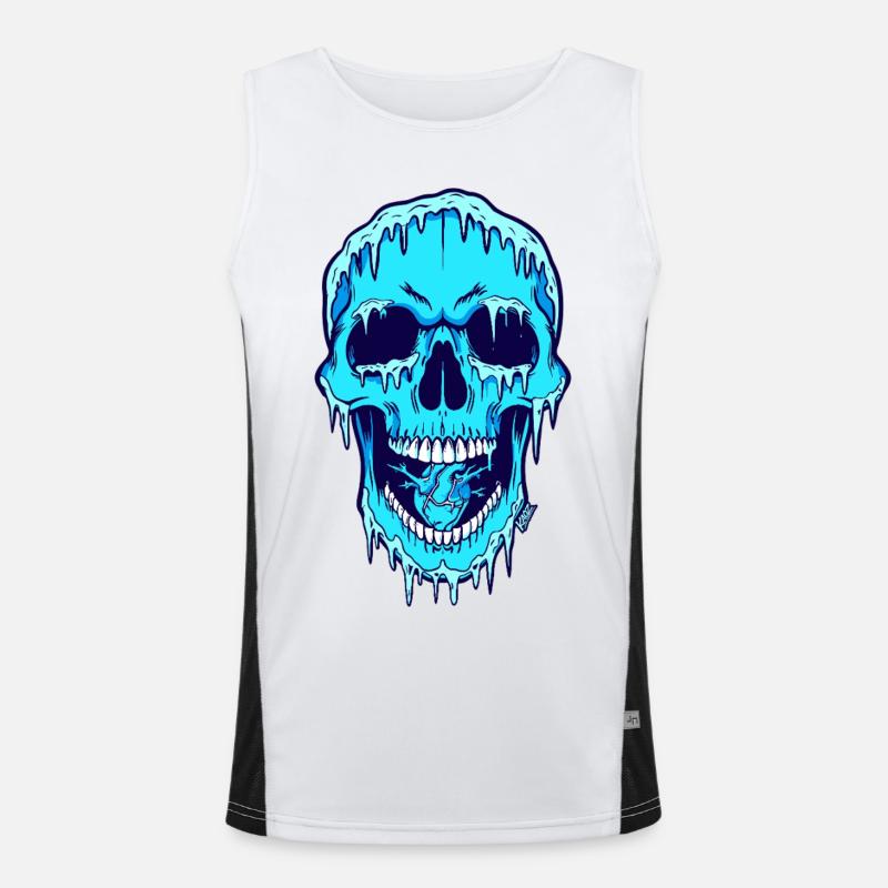 Melting Blue Skull Men's Functional Contrast Tank Top 