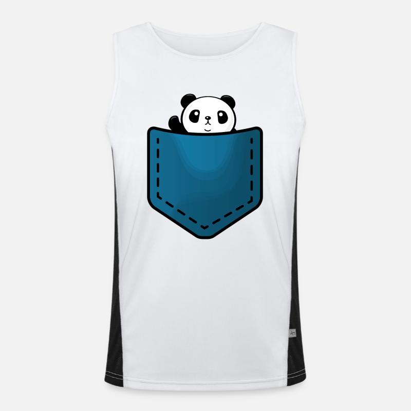 Panda in a pocket Funktionelles Kontrast-Tank Top für Männer 