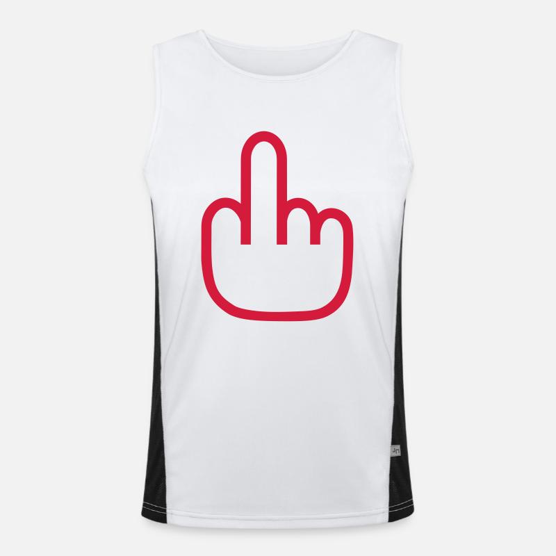 Mittelfinger Funktionelles Kontrast-Tank Top für Männer 